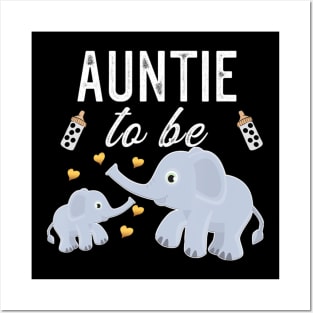Auntie To Be Elephant Baby Shower Posters and Art